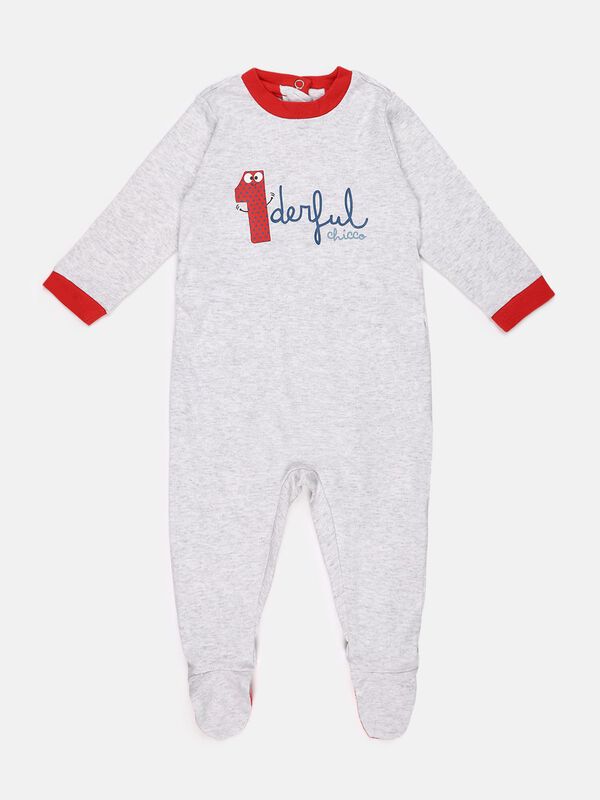 Set Of 2 Pcs Babysuit -Grey image number 1